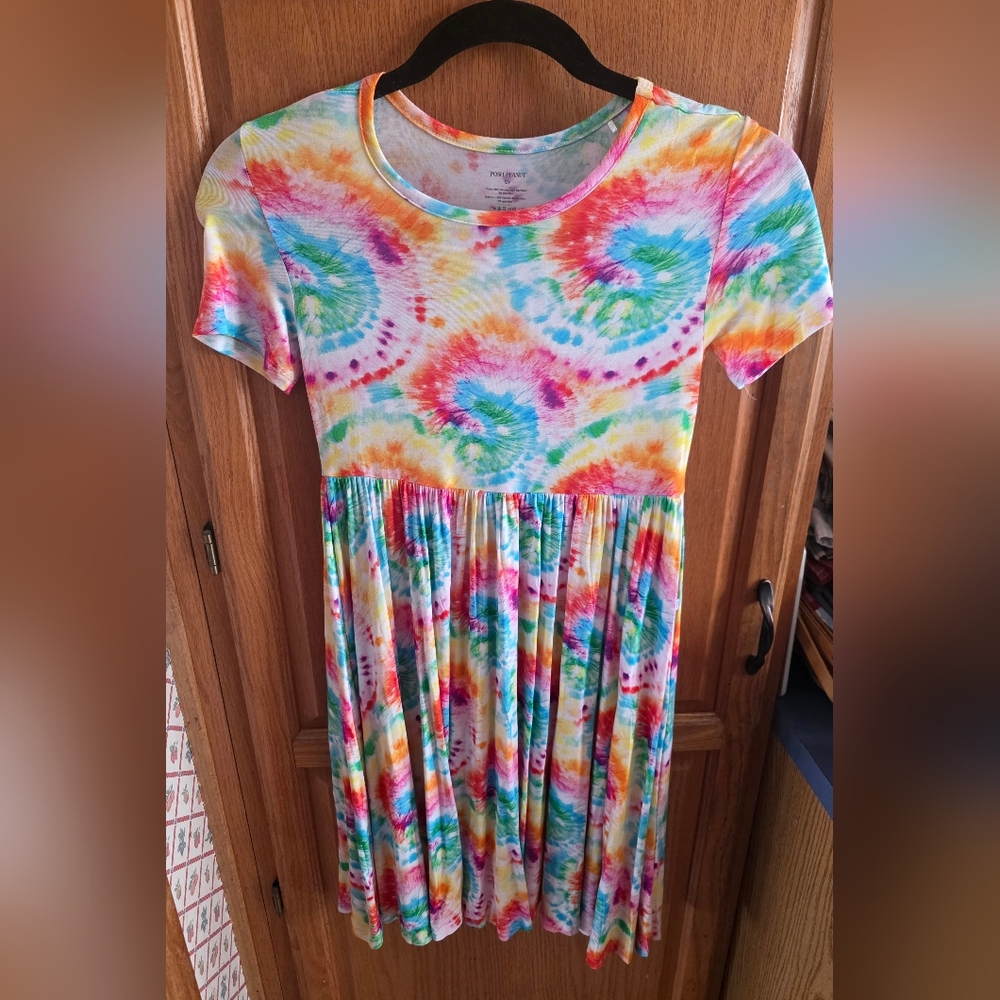 POSH PEANUY GIRLS Tie-Dye Short Sleeve Dress - Multicolor 10Y NwOT